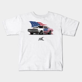 dodge charger 68 american flag Kids T-Shirt